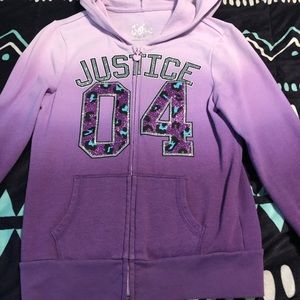 Justice zip up hoodie